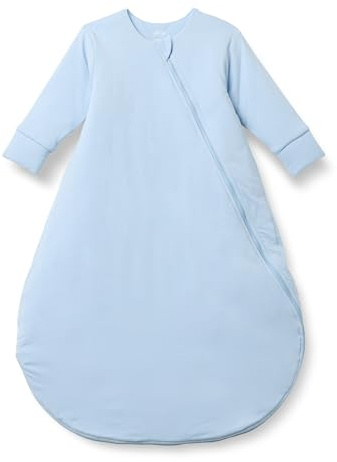 Amazon Essentials x Sofia Grainge Sacos de Dormir de Algodón de Manga Larga, Manta para Llevar de 2,5TOG Unisex bebé, Color Azul Claro, 12-18 Meses