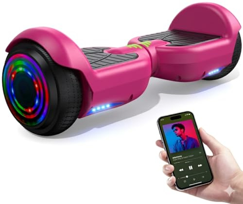 XERATH All Terrain hoverboards for a 7-12 year old,hoverboard with Flash LED Lights Wireless Speakers,UL2272 Certified Self Balancing Scooter (PINK)