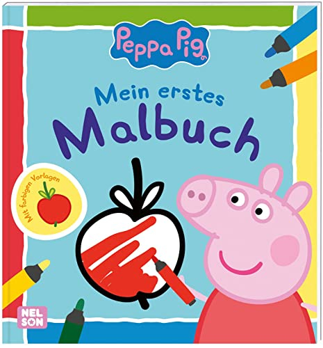 Peppa Wutz Ausmalbilder: Mein erstes Malbuch: Mit farbigen Vorlagen | Kinderbeschäftigung ab 2