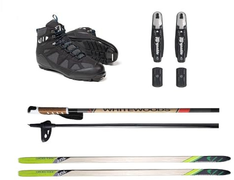 Whitewoods Adult NNN Cross Country Ski Package, 197cm - Skis, Bindings, Boots, Poles (43, 151-180 lbs.)