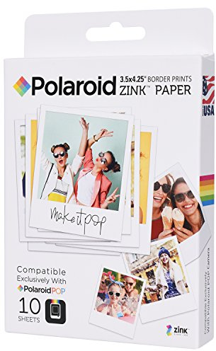 Polaroid POLZL3X410 Zink Photo Paper Compatible with POP 2.0 - Pack of 10