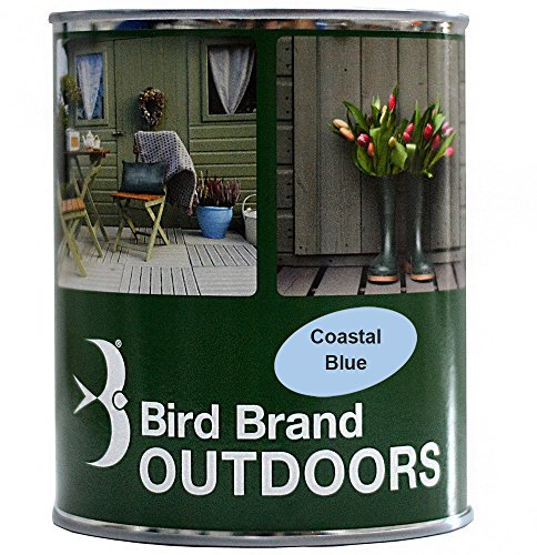 Bird Brand Outdoor Garden Paint Satin Finish (1 Litre, Coastal Blue)