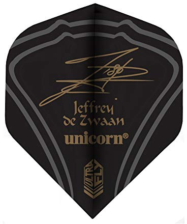 Unicorn UltraFly Dart Flights | Jeffrey de Zwaan 'The Black Cobra' | Snake Head Design | Ultra Durable 100 Micron Polyester PET | Big Wing Shape