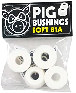 Pig Skateboards Truck Replacement Bushings Soft 81A White for 2 Trucks, 81A White (Soft)