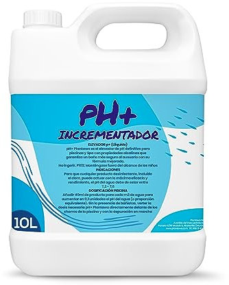 Plantawa Sollevatore pH+ 10L: Booster di pH per piscina, regolazione precisa, bilanciamento dell'acqua, manutenzione facile, prodotto sicuro ed efficace