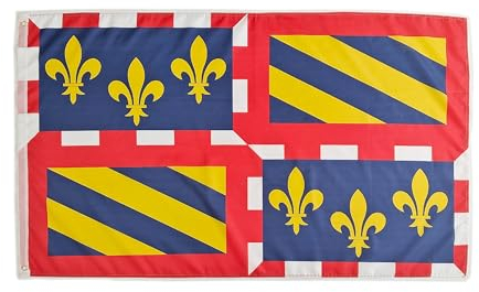 Drapeau de la Bourgogne coloré Bourgogne, drapeau 150 cm x 90 cm, drapeau Bourgogne