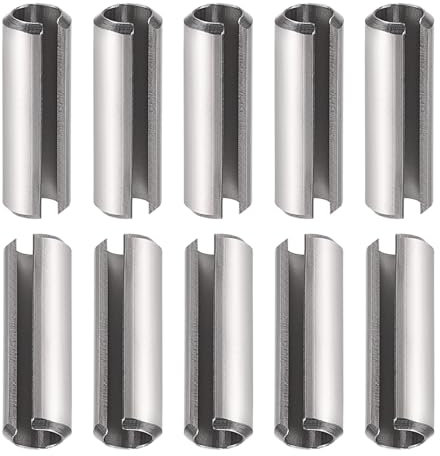 DTGN M6 x 20mm(DxL) Fente Ressort Broche - 10Paquet - Bien pour Maison Machine Fixation - 304 Inox Acier Ressort Cheville Tension Rouleau Broche - Argent