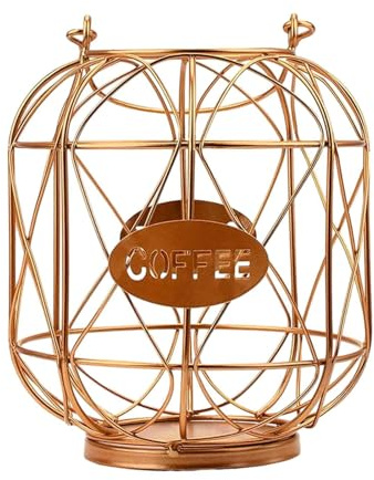 rockible Coffee Pod Holder Coffee Pod Basket Organizer Coffee Pod Container for Countertop, Rose Gold