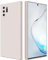 GiiYoon Case Compatible with Samsung Galaxy Note 10 Plus, Silky-Soft Touch Full-Body Protective Phone Silicone Case, Shockproof Cover with Microfiber Lining, off white