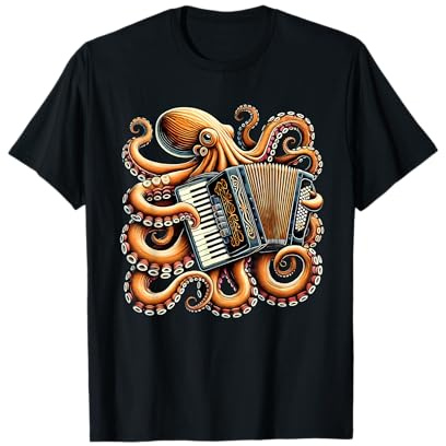 Octopus Jouant Accordéon Accordéoniste Joueur Accordéon T-Shirt