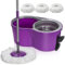 MASTERTOP Spin Mop and Bucket Set, Mop and Bucket with Wringer, Wet and Dry Floor Mops Bucket Set with 3 Reusable Pads, Mops Set for Cleaning Hardwood Laminate Tile Floor - Purple, 43x25x131cm