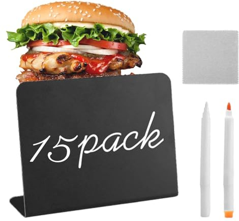 15 targhette per alimenti – feste – buffet – da tavolo nero – matrimonio – panetteria – piccola da tavola – 15 X piccola