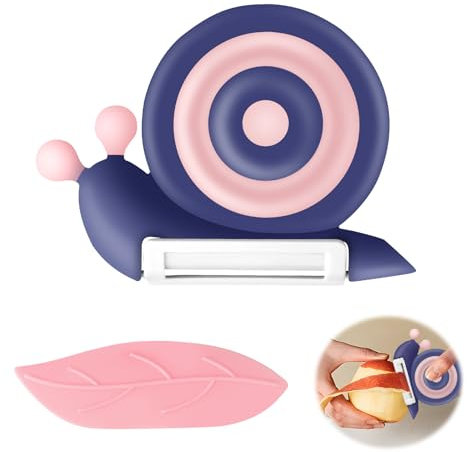 Children's Peeler, Snail Asparagus Peeler, Universal Peeler, Vegetable Peeler with Non-Slip Handle, Ceramic Potato Peeler, Portable Peeler Snail for Ages 3 and Up (Purple)