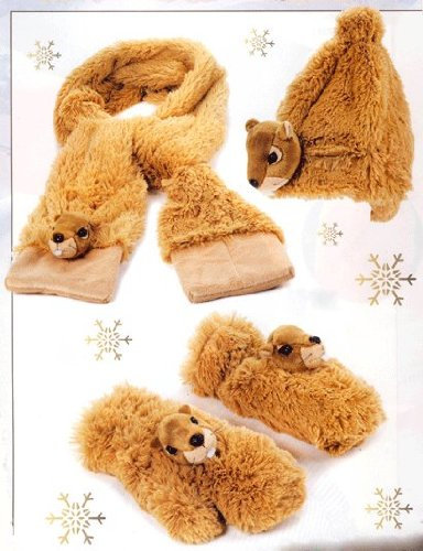 Plüsch Winterset Murmel Murmeltier (Schal, Mütze, Handschuhe)