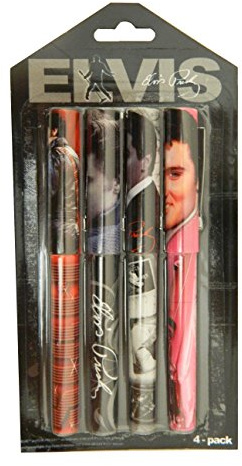 Midsouth Products Elvis Presley Pen Set – 4-Pack of Collectible Ballpoint Pens Featuring Iconic Elvis Photos – Officially Licensed