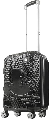 Ful Disney Mickey Mouse Rollgepäck, Hartschalenkoffer mit Spinnrollen, Schwarz, 21 Inch