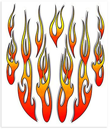 4R Quattroerre.it 32100 Sticker Aufkleber Flammen, 20 x 24 cm, Rot