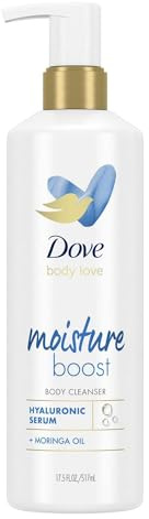 Dove Body Love Moisture Boost with hyaluronic acid serum and moringa oil Body Cleanser skin care for dry skin (Pack of 3) 517 ml