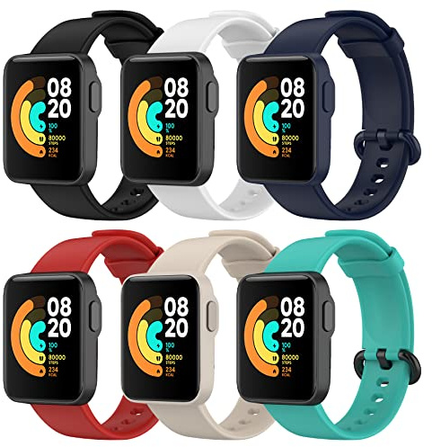 BDIG 6PCS Kompatibel Für Xiaomi Mi Watch Lite Armband, Sport Silikon Uhrenarmband Redmi Watch Armband Smartwatch Ersatzarmband mit Redmi Watch/Xiaomi Mi Watch Lite