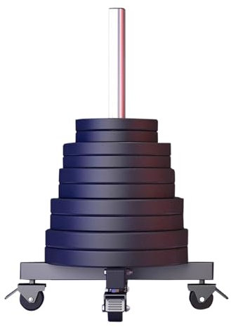 ZAQYCM Soporte para Pesas y Mancuernas Discos Estante para Placas De Pesas De Acero Resistente con Ruedas De Bloqueo, Soporte De Placa De Parachoques Olímpico De 50mm, para Gimnasio En Casa Comercial