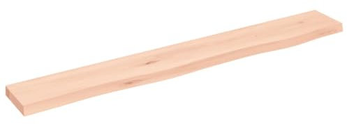 vidaXL Wandregal, Holzregal Regal Handgefertigt mit Baumkante, Wandboard Regalbrett Deko, Bücherregal Hängeregal, 80x10x2cm Massivholz Eiche Unbehandelt