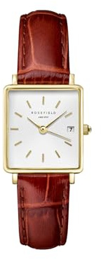 Rosefield - Boxy XS White Medium Brown Leather Gold – Damen, Gold, One Size, Elegant