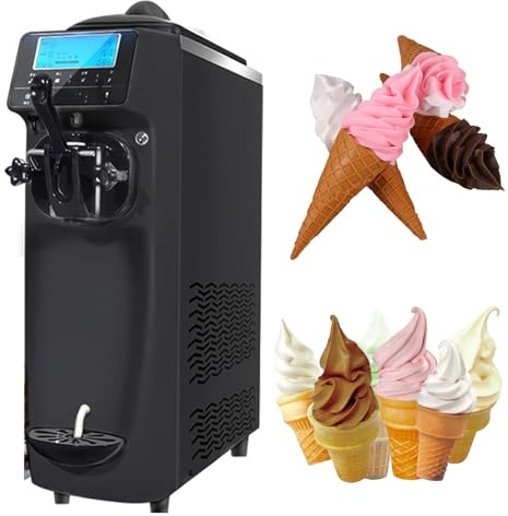 Ice Cream Machine, 1150W Soft Serve Maker with Self-Cooling Compressor, 6L Capacity, Automatic Cleaning System for Summer Snacks and Desserts