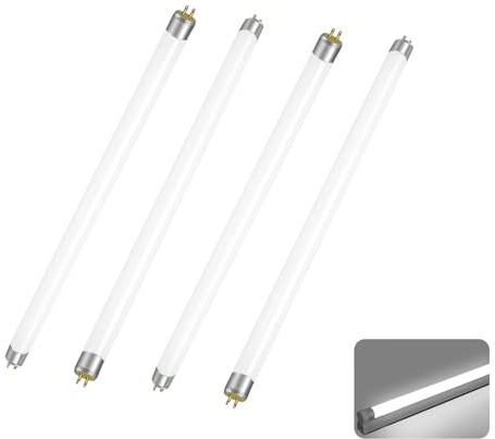 4 Pack Tubes Fluorescents T5 8W, LED Tube T5 8W 288mm, Blanc Froid 6000K, 560LM, Ampoules CFL, Culot G5, Pas de Scintillement, Pour éclairage de Secours, Cuisine, Salle De Bain, Armoire, Garage