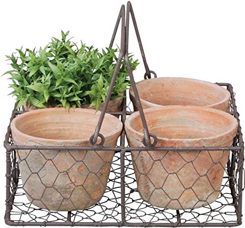 Esschert AT12 at 4 Töpfe im Drahtkorb/Henkel