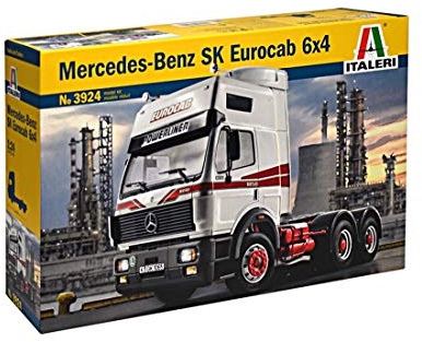 Italeri 3924 1:24 Mercedes Benz SK Eurocab 6x4 - Modellbau, Bausatz, Standmodellbau, Basteln, Hobby, Kleben, Plastikbausatz, detailgetreu, Mehrfarbig, Unlackiert