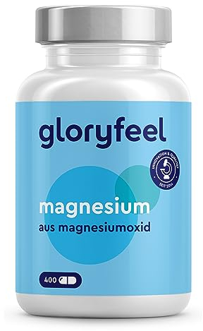 Magnesium 400 Kapseln - 760mg, davon 400mg elementares Magnesium pro Tagesdosis - Unterstützt Muskelfunktion & Energiestoffwechsel* - Laborgeprüft, vegan und ohne Zusätze in Deutschland hergestellt