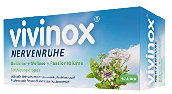 vivinox Nervenruhe Beruhigungsdragees: Pflanzliches Beruhigungsmittel mit Baldrian für Unruhezustände und nervös bedingte Einschlafstörungen, 40 Stk.