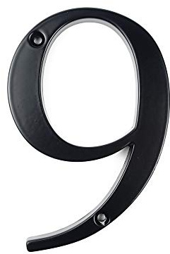 HASWARE House Number Sign 4 inch Modern Door Numbers Signage Plaque Street Home Address Numerals Zinc Alloy (9, Black)