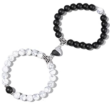 Teegxddy 2PCS Coppia Bracciale Magnetico Mutuo Attrazione Magnete Braccialetto di Amicizia Regali per Uomo Donna