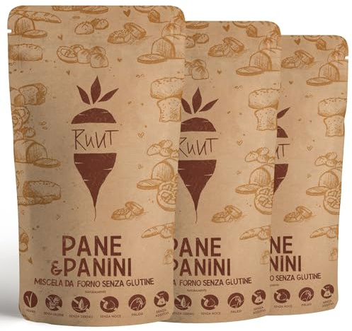 Ruut Mezcla de Harina sin Gluten a Base de Harina de Yuca - Sustituye el Trigo para Hacer Panes y Bollos sin Aditivos con Harina sin Gluten - Harina de Pan Paleo, Vegetariana, Duradera - 3x810 g