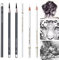 Skizzieren Highlight Pen,Weiß Kohle Bleistift,Kohlestifte Zum Zeichnen, Professionell Zeichnen Kohlestift,Weiß Bleistift Set,Ungiftig Zeichenstifte Werkzeuge für Fine Art Supplies,Weich/Mittel/Hart