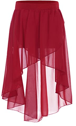 MSemis Enfant Fille Jupe de Ballet Danse Asymétrique Jupe de Patinage Artistique Jupette Danse Classique Latine Salsa Jazz Rumba Robe de Sport Dancewear 2-16 Ans