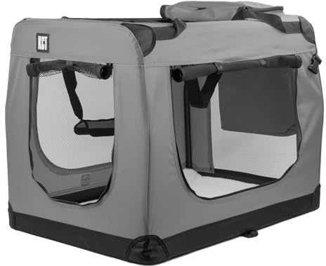 KCT Extra Large Grey Fabric Pet Carrier Crate Travel Transport Bag for Cats and Dogs