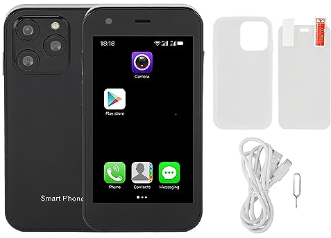 SOYES XS15 3G Smartphone, 3 Zoll 2 GB 16 GB Android-Handy, 1000 MAh Slim-Body-HD-Kamera-Smartphone für Kinder, Senioren, Backup (Schwarz)