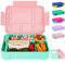 CAPERCI Brotdose Kinder mit Fächern, 1330ml Bento Box Kinder, 5 Fächern, Auslaufsicher, Lunch Box für Kinder Erwachsene Kindergarten Schule Ausflüge, Mikrowelle/Spülmaschinenfest(Cotton Candy/Opal)