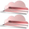 NiHome 2-Pack Rose Gold Mirror Finish Cloud-Shaped Acrylic Floating Shelves - Stylish Wall Decor for Bedrooms, Bathroom Vanity & More - Versatile Mirrored Shelves for Decorative Display and Storage