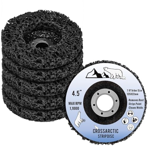 Crossarctic 115mm CSD Scheibe, 5 Stück schwarz Reinigungsscheiben Schleifscheiben, Nylon Flex Scheiben Entfernung Von Farben Rost für Winkelschleifer