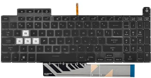 Teclado retroiluminado de repuesto para ASUS TUF A15 F15 FA507 FA507R FA507RM FX507 FX507R FX507Z FX507ZM y TUF Dash F15 FX517 FX517ZM FX517ZR Series Laptop con teclado RGB colorido por tecla diseño