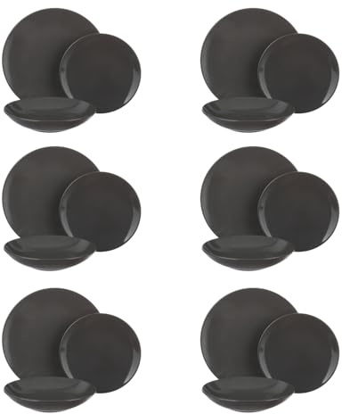 Servizio 18 piatti terracotta grigio scuro Style