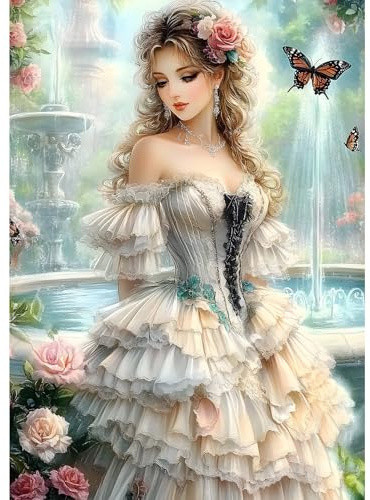 MXJSUA DIY 5D Donna Elegante Diamond Painting Kit Completo, Diamant Painting Fai-da-te, Pittura Diamante Strass Ricamo a Punto Croce Painting per Decorazioni Casa 30x40cm