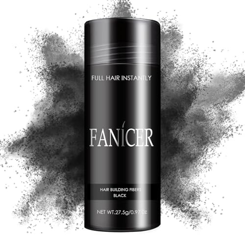 27.5g Fibras Capilares,Polvo Fibra Capilar Hombre y Mujer,Polvos Capilares para Cubre Raíz y Añade Volumen al Pelo,ayuda a que el pelo luzca más completo,Fácil Aplicación(Negro)