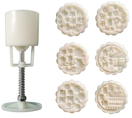Stampo per torte di luna, in plastica ABS, per fagioli, per dolci, 6 modelli, per dolci, stampi da forno, utensili da forno di qualità alimentare