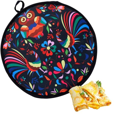 Générique Isolerad tortillapåse - tortillavärmepåse | Mikrovågsugnssäker värmebehållare | Tortila Chaufant för små, omslag, pita, chapati, pannkakor, våfflor, pizzarullar, (p