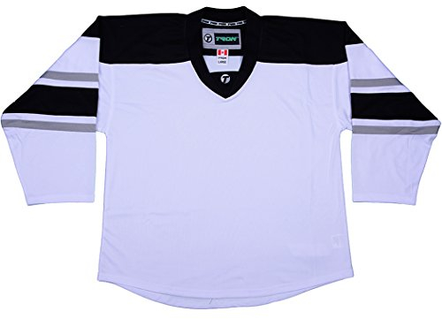 TronX Spielbekleidung DJ300 Junior Eishockey Trikot, Hockeybekleidung, Lange Ärmel (DE/NL/SE/PL, Alphanumerisch, S, M, Los Angeles Kings - White)