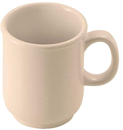 Winco MMU-8 Bulbous Melamine Mug, 8-Ounce, Tan, Pack of 12